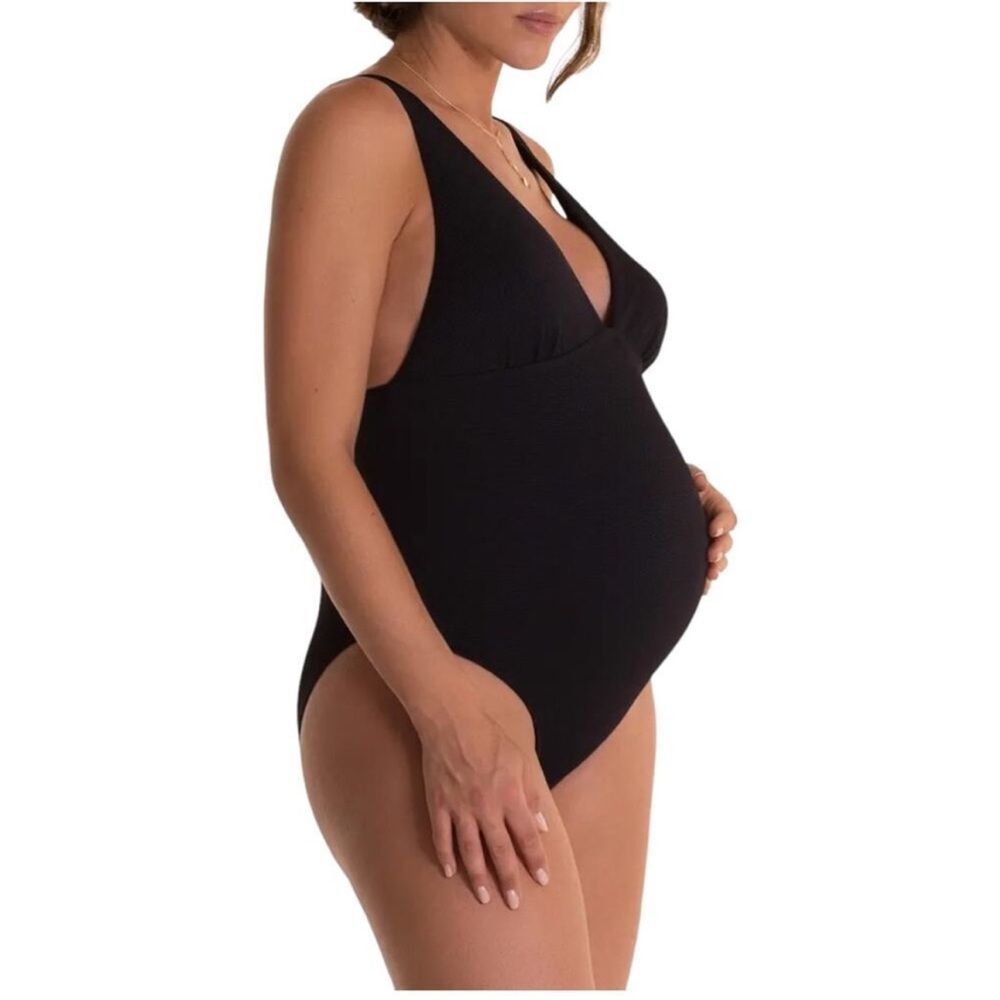 PEZ D'OR Beatrix One Piece Maternity Swimsuit in Black Size Large